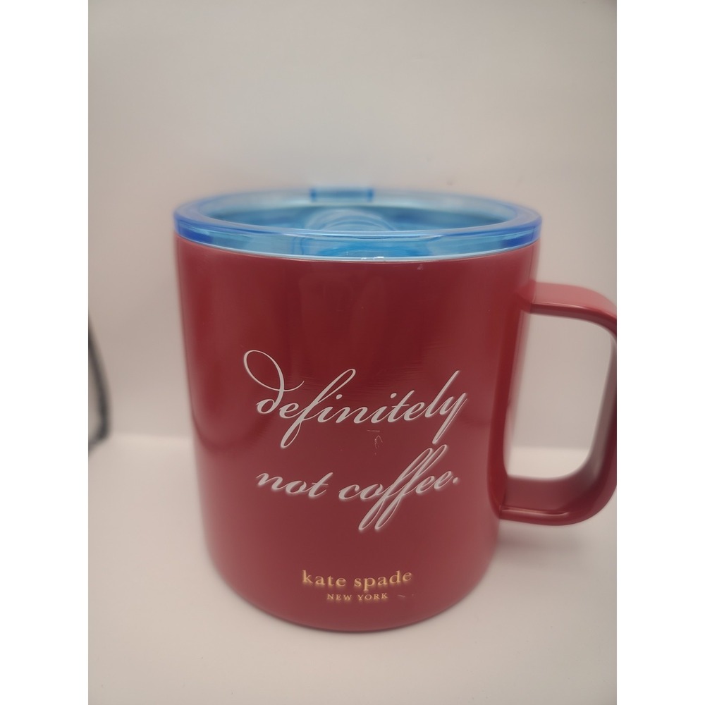 Kate Spade New York "Definitely Not Coffee" Red Stainless Steel Travel Mug NWT